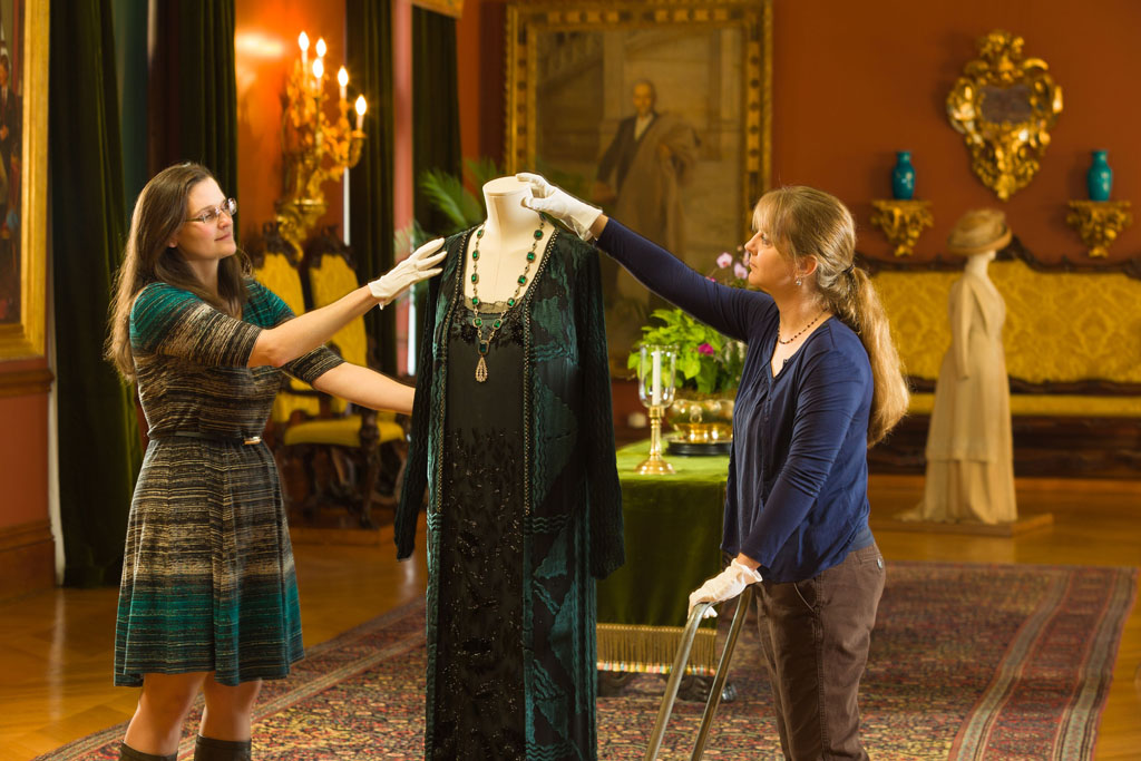 Staff prepare Downton Abbey Fashion Exhibit at Biltmore (Photos Courtesy of Biltmore)