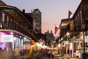 Bourbon Street, New Orleans at night